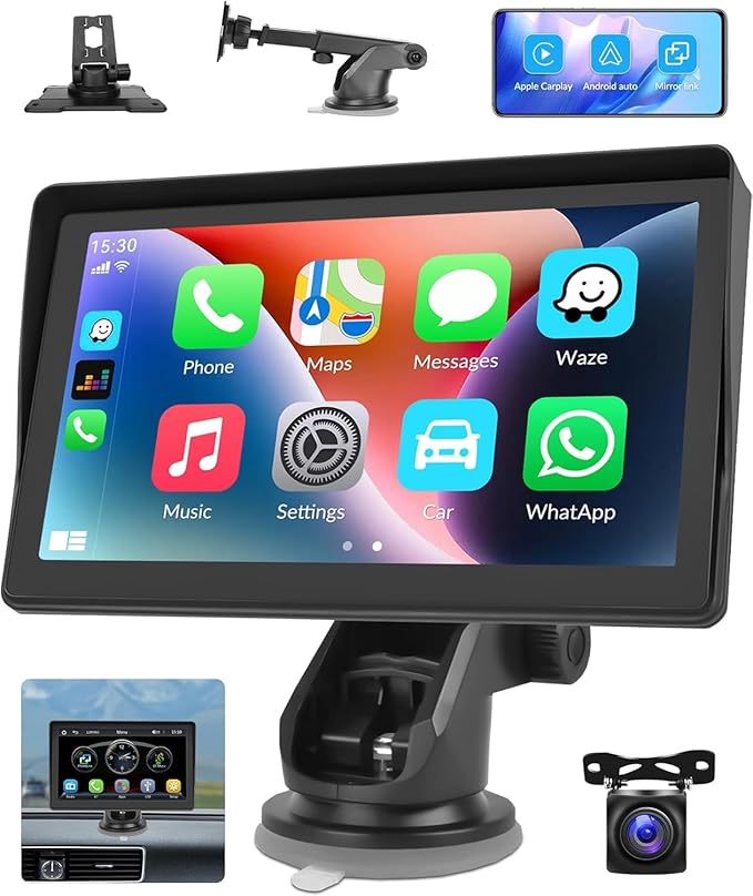 CarPlay & Android Auto – Trådlös Bärbar Bilskärm